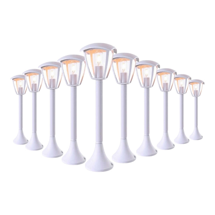 90 cm witte exterieur LED -terminal voor E27 -lamp (pakket van 10)