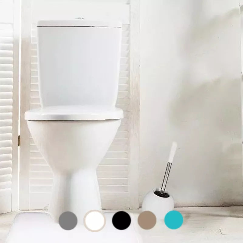 Roestvrijstalen toiletborstel met keramische ondersteuning