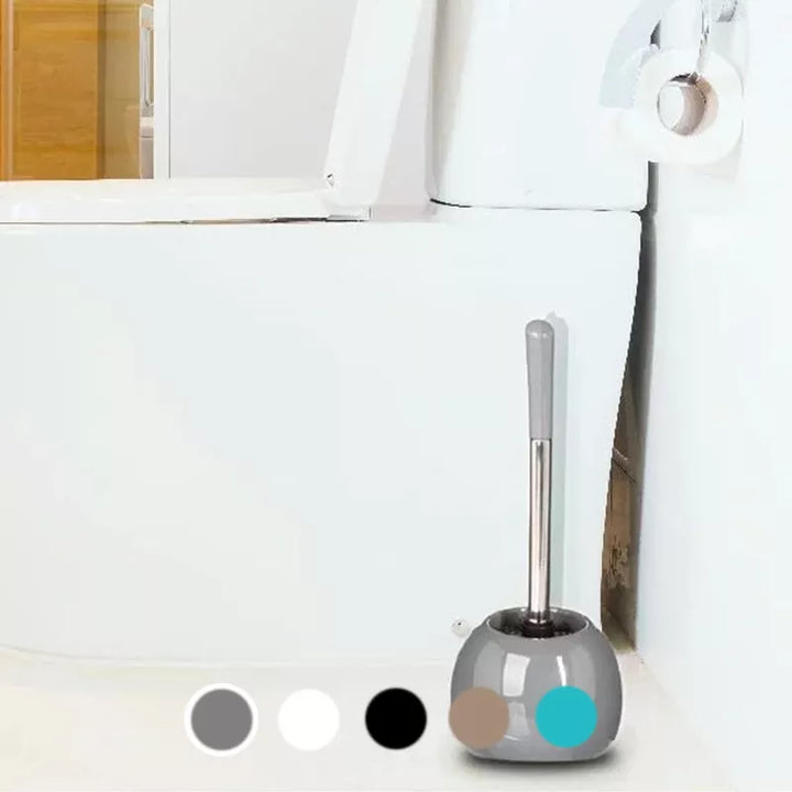 Roestvrijstalen toiletborstel met keramische ondersteuning
