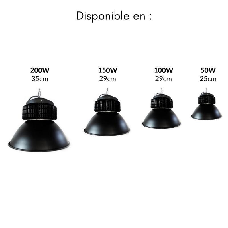 LED industrial Bell 100W 120 ° Negro