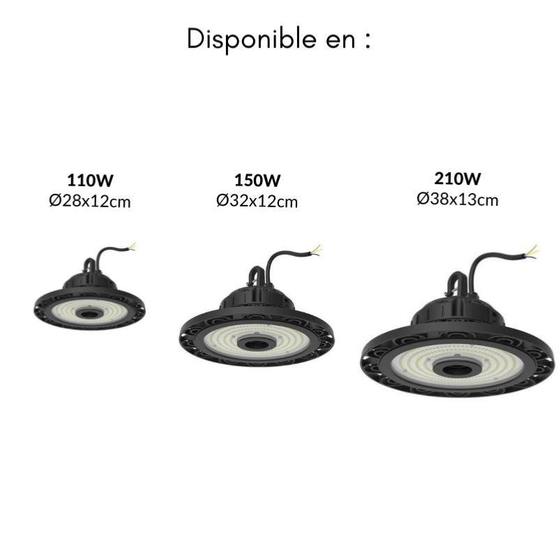 Suspension Industrielle HighBay UFO LED Samsung 150W IP65 Garantie 5 Ans