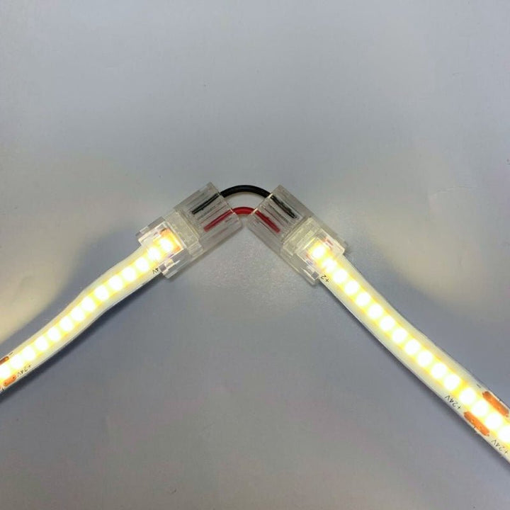Conector de ângulo flexível para faixa LED COB de 8 mm