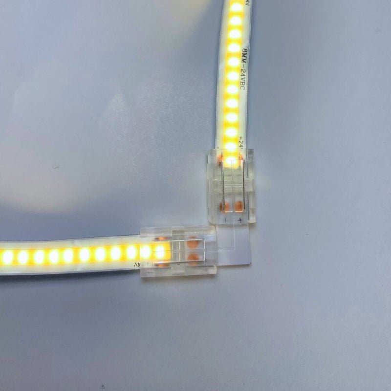 Conector angular para tira LED COB de 8mm