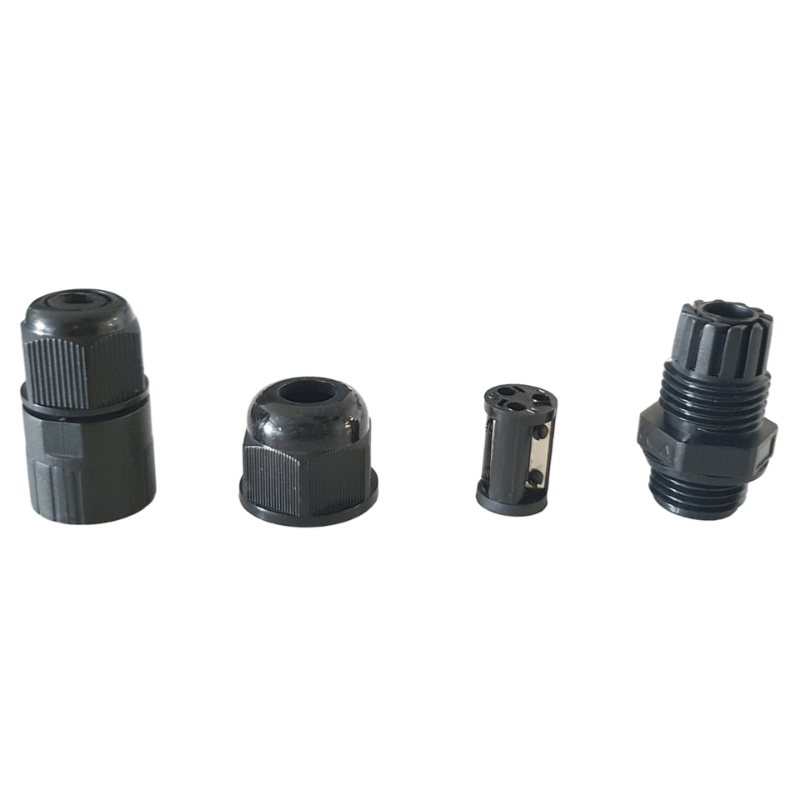 Conector lineal 1 Salida impermeable IP68 Negro