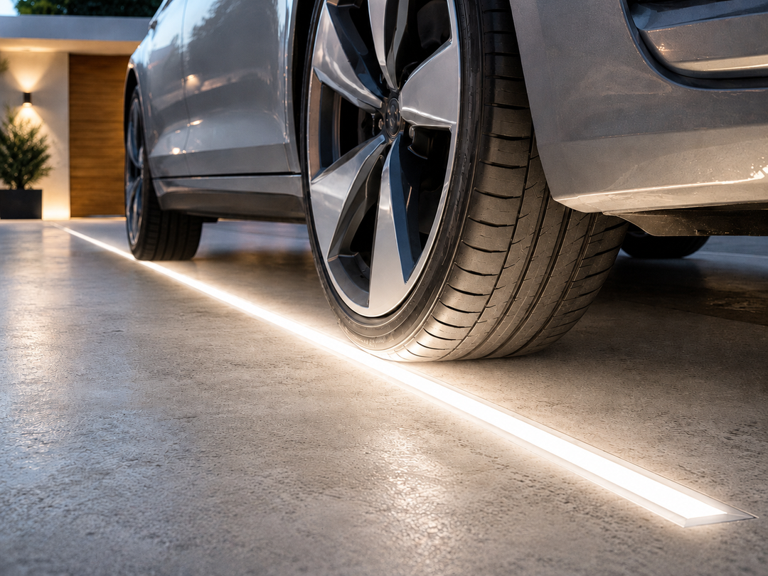 Profilé Aluminium Piétonnable 2m Encastrable au Sol pour Ruban LED - Corps Argenté