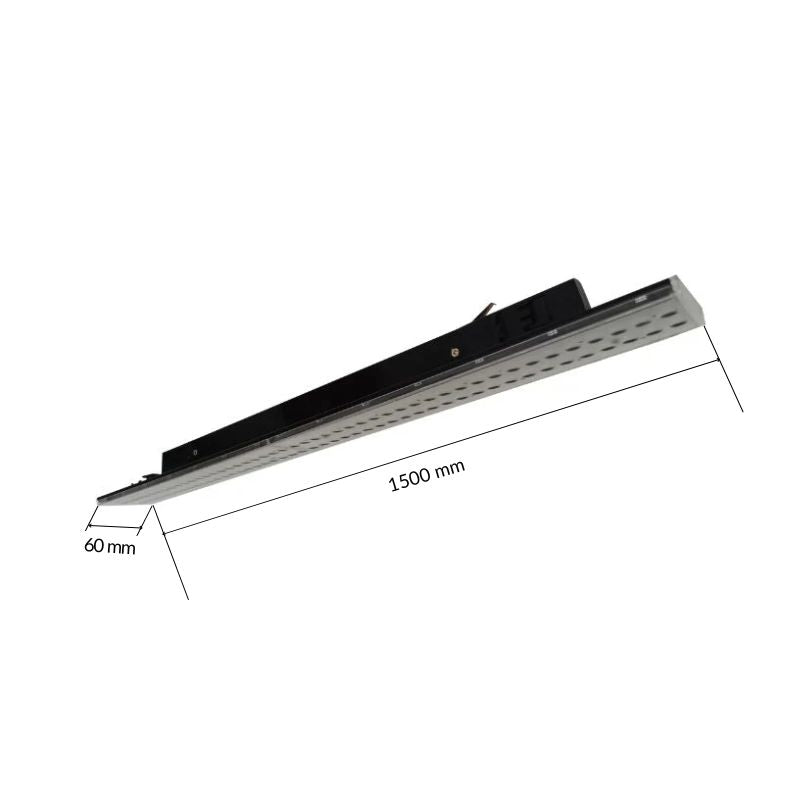 Linéaire LED sur rail triphasé 150cm 45/50/55/60W ajustable noir