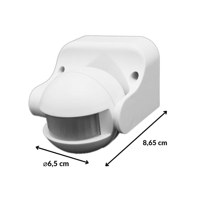 Détecteur de Mouvement Infrarouge 180° IP44 Blanc