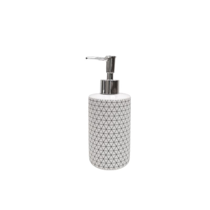 Ceramic soap dispenser - geometric pattern