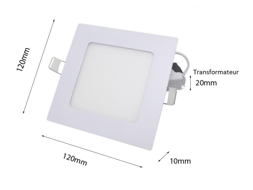 Downlight Dalle LED 6W Extra Plate Carrée BLANC (Pack de 10)