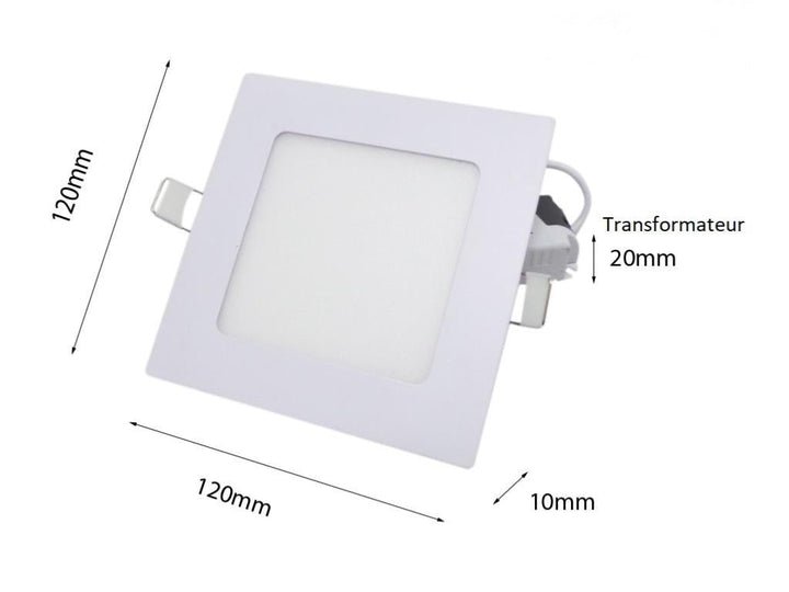 Downlight Dalle LED 6W Extra Plate Carrée BLANC (Pack de 10)