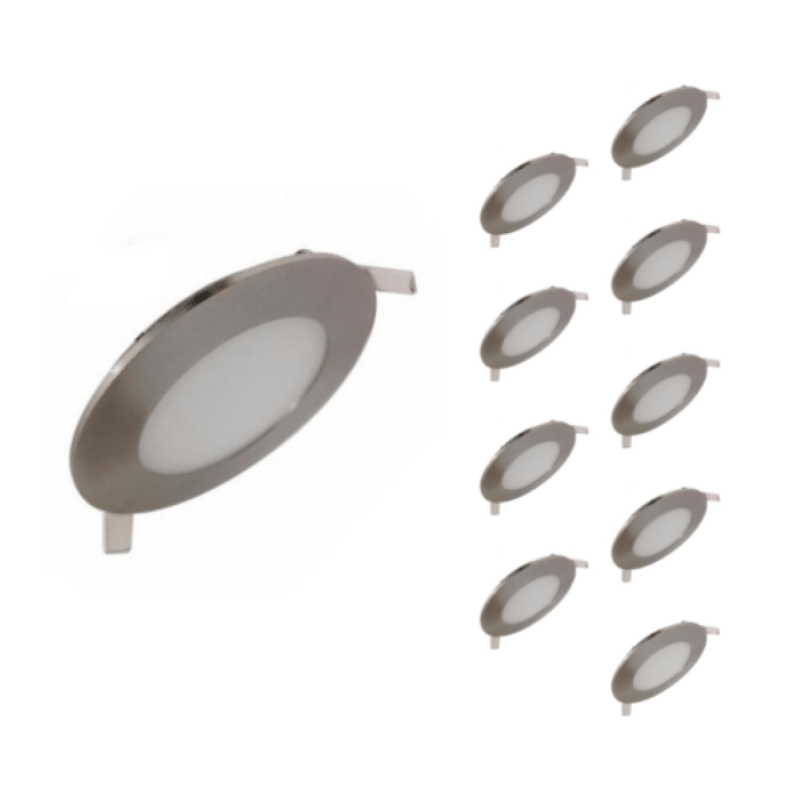 Downlight Dalle LED 6W Extra Plate Ronde Aluminium - Pack de 10