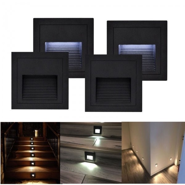 LED Wall Recessed 3W IP44 Black