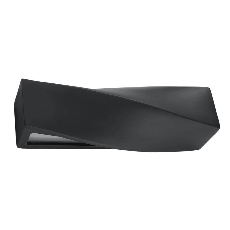 Applique Murale Céramique Rectangle Noir pour Ampoule E27
