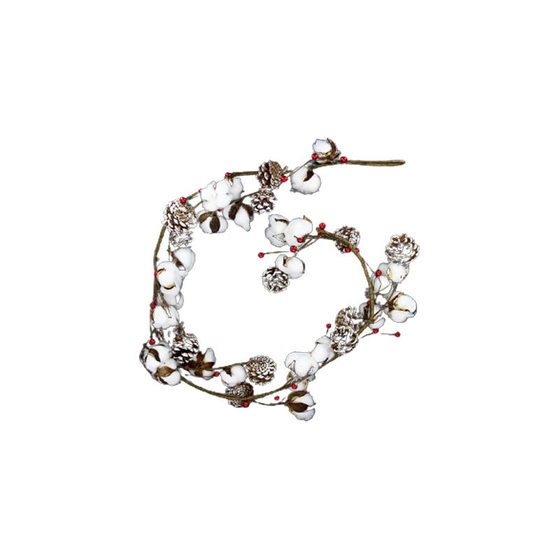 Guirlande de Noël Fleurs de Coton 1m50 (Lot de 4)