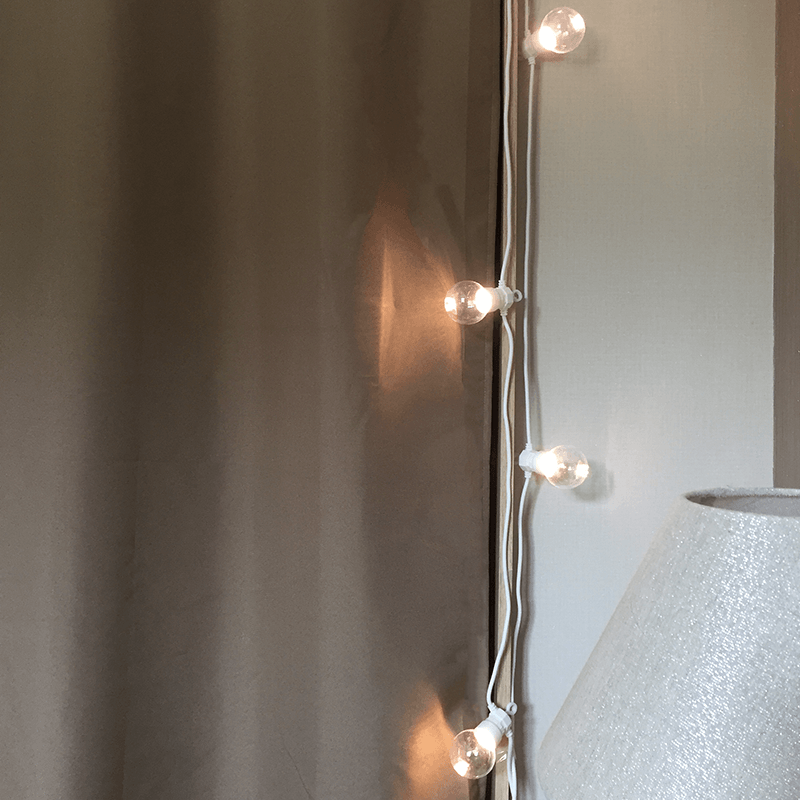 Guirlande Guinguette LED 13m 20pcs IP65 6W avec Câble Blanc