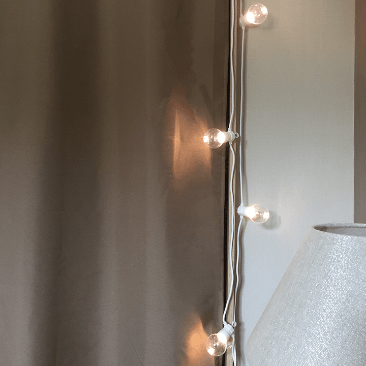 Guirlande Guinguette LED 13m 20pcs IP65 6W avec Câble Blanc