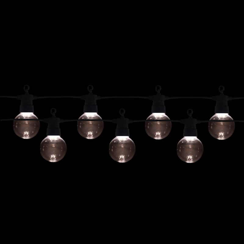 Guirlande Guinguette LED 13m 20pcs IP65 6W avec Câble Blanc