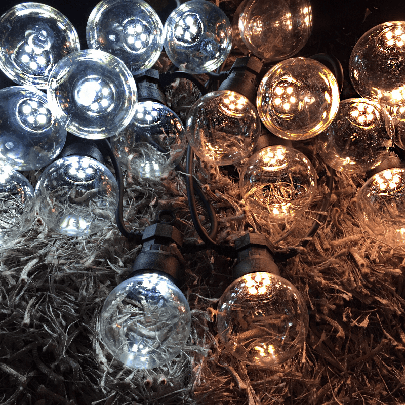 Guirlande Guinguette LED 13m 20pcs IP65 6W avec Câble Noir
