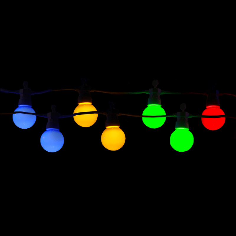 Guirlande Guinguette LED 13m 20pcs IP65 6W avec Câble Noir