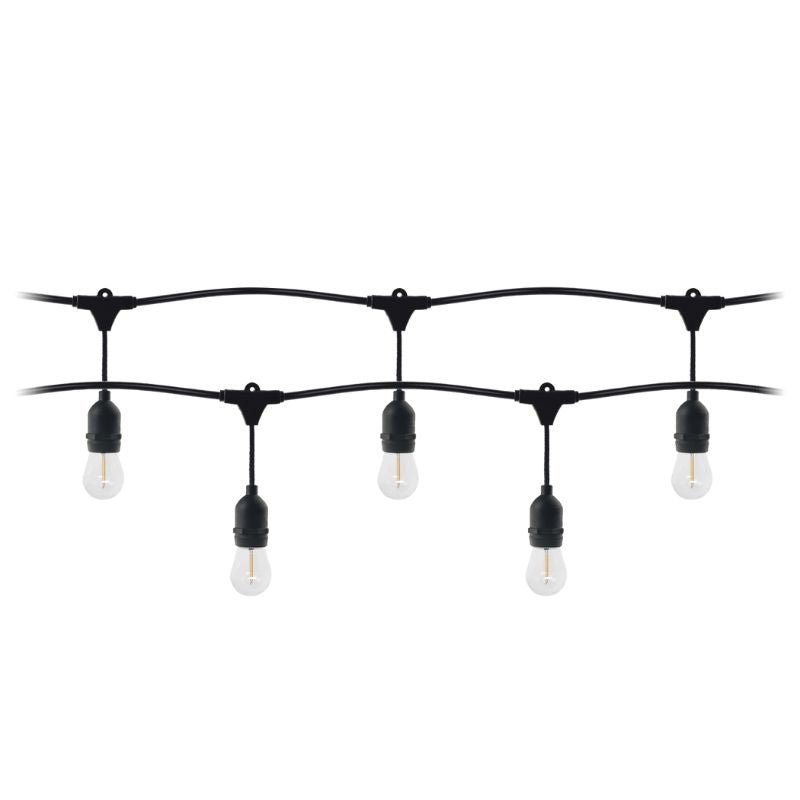 Guirlande Guinguette LED 220V 10M avec 10 Ampoules E27 1W Raccordable - Blanc Chaud 2300K - 3500K - Silumen