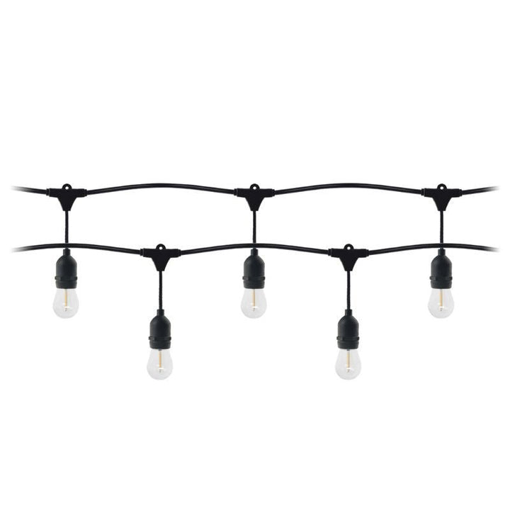 Guirlande Guinguette LED 220V 10M avec 10 Ampoules E27 1W Raccordable - Blanc Chaud 2300K - 3500K - Silumen