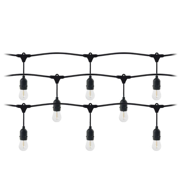 Guirlande Guinguette LED 220V 15M avec 15 Ampoules E27 1W Raccordable - Blanc Chaud 2300K - 3500K - Silumen