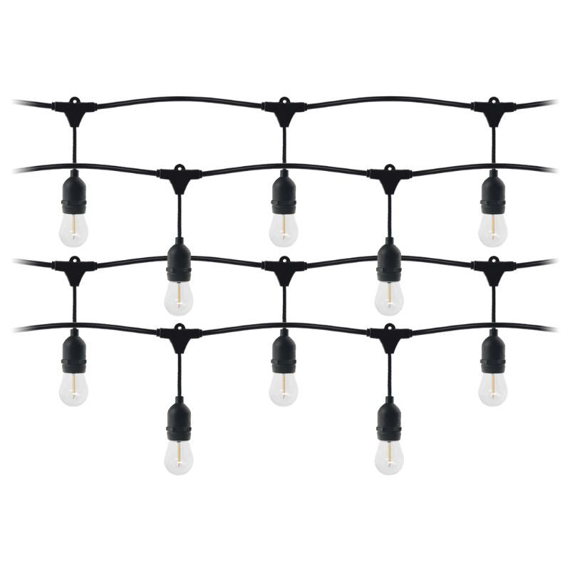 Guirlande Guinguette LED 220V 20M avec 20 Ampoules E27 1W Raccordable - Blanc Chaud 2300K - 3500K - Silumen