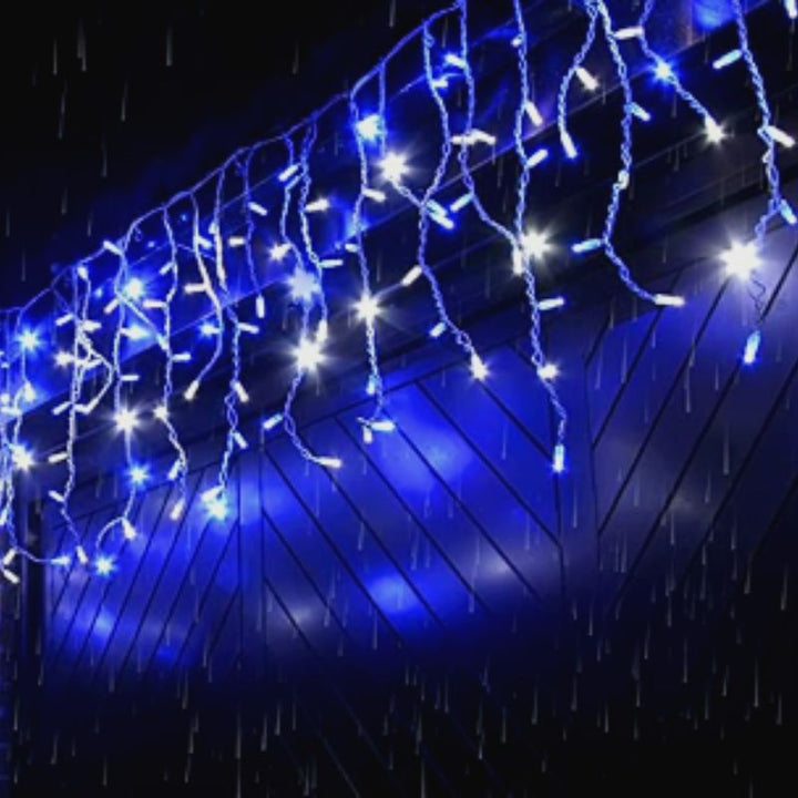 Guirlande Rideau lumineux 600LED IP44 10M - câble transparent