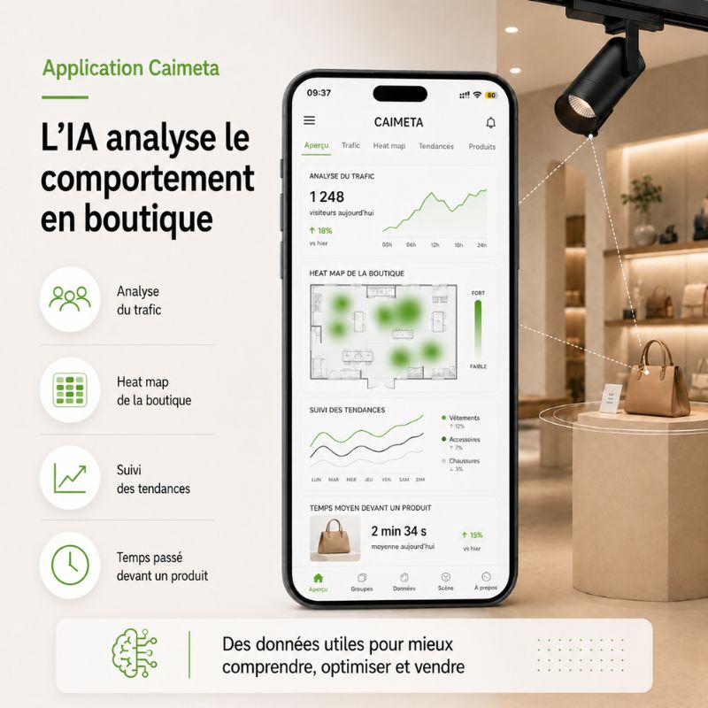 Spot LED sur Rail Triphasé Intelligent IA 35W CCT 50° Blanc