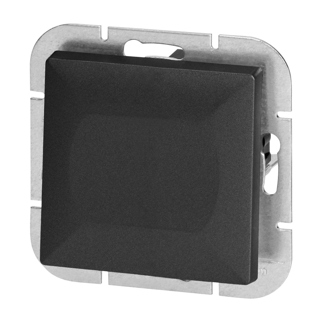 Interrupteur Mural Simple Encastré 10A - Noir mat - Silumen
