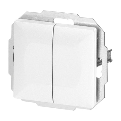 Interrupteur Mural Va-et-Vient Double Encastré 10A 250V - Blanc