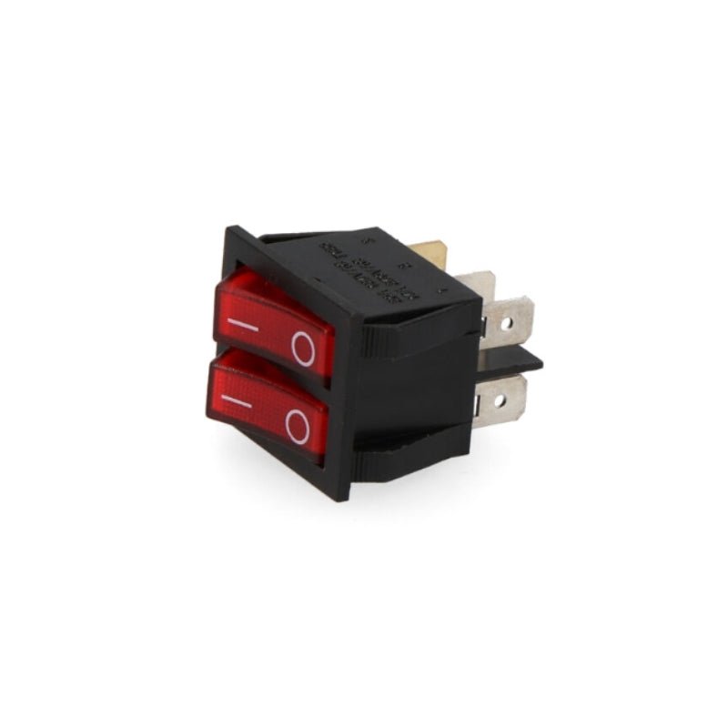 Interrupteur On-Off Double 15A 250V Lumière Rouge