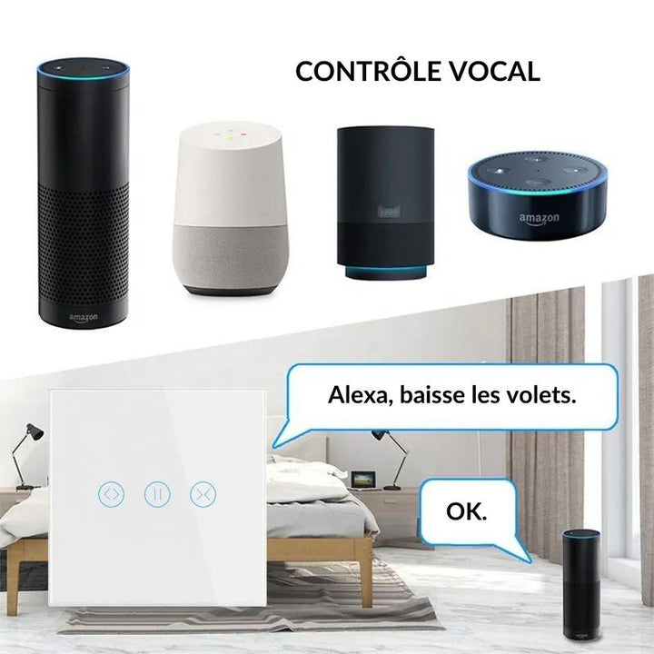 Interrupteur pour Volet Roulant Connecté Wifi Tactile Blanc