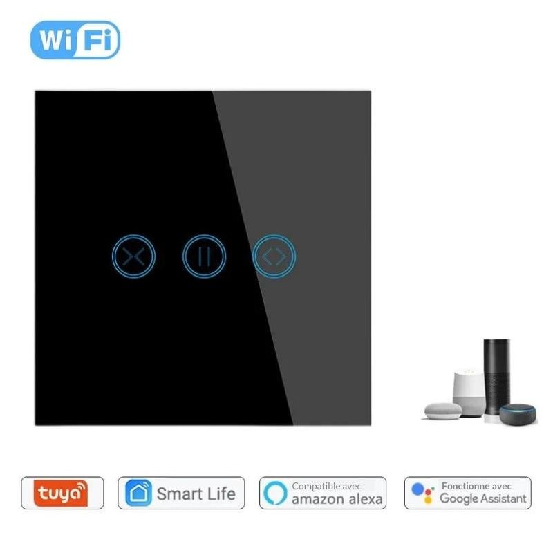 Interrupteur pour Volet Roulant Connecté Wifi Tactile Noir