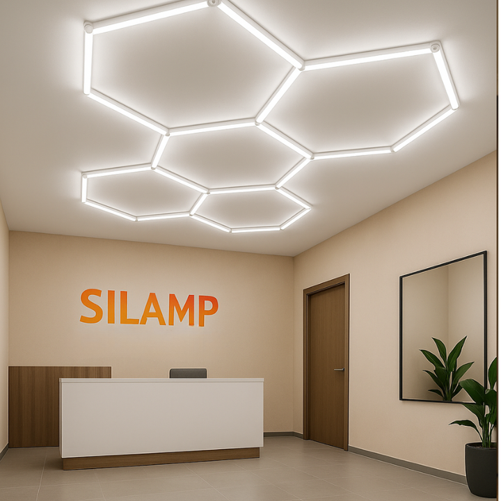 Kit 5 éclairages LED Hexagonal 192W - 120lm/W