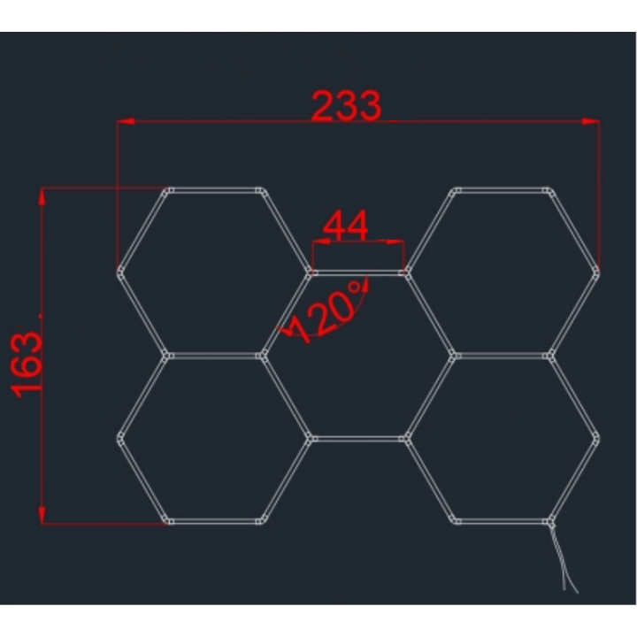 Kit 5 éclairages LED Hexagonal 192W - 120lm/W