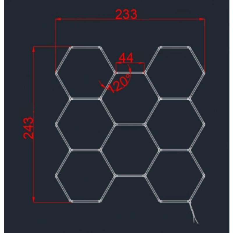 Kit 8 éclairages LED Hexagonal 280W - 120lm/W