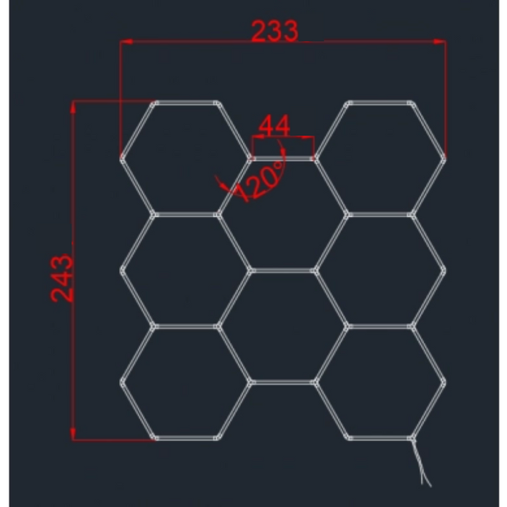 Kit 8 éclairages LED Hexagonal 280W - 120lm/W