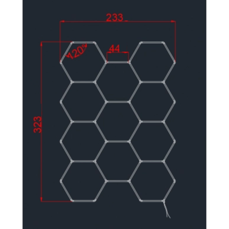 Kit 11 éclairages LED Hexagonal 385W - 120lm/W
