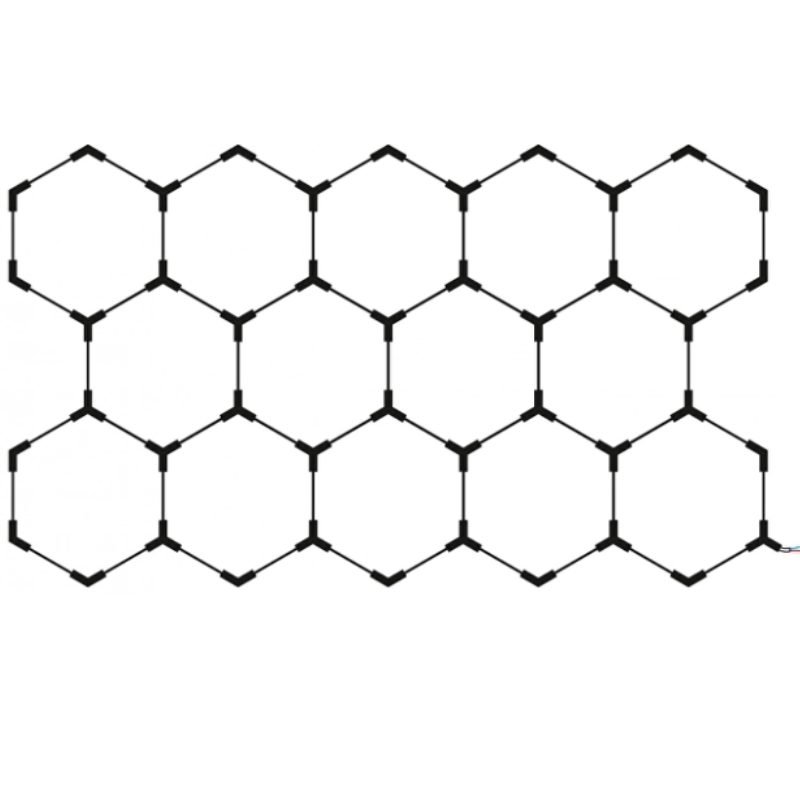 Kit 14 éclairages LED Hexagonal 456W - 120lm/W