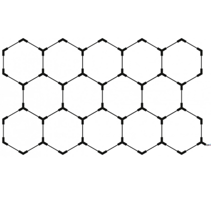 Kit 14 éclairages LED Hexagonal 456W - 120lm/W