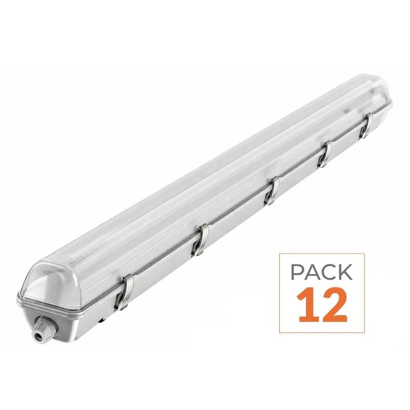 Kit de Réglette LED étanche + 1 Tube Néon LED 150cm T8 22W - Pack de 12