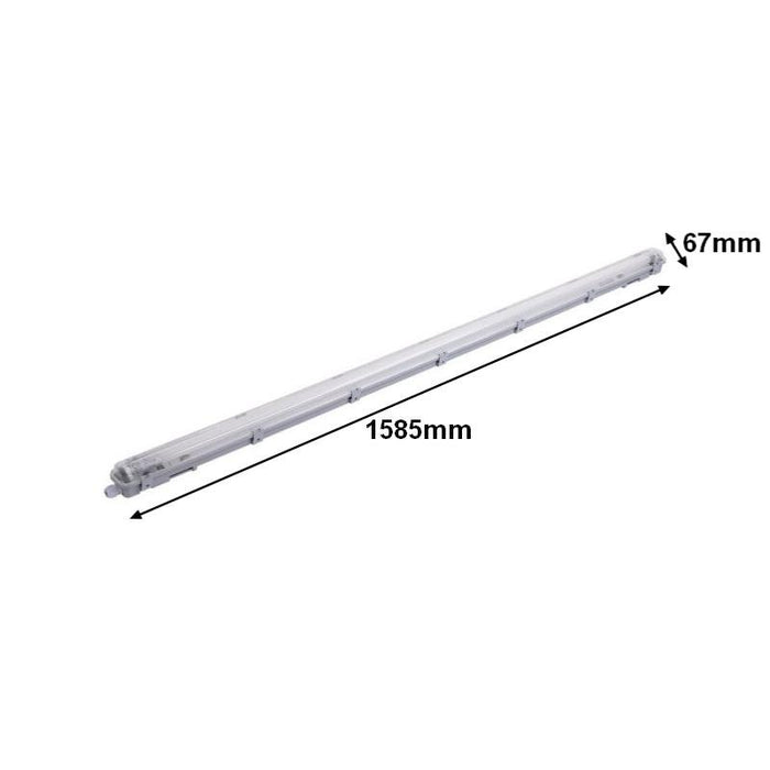 Kit de Réglette LED étanche + Tube Néon LED 150cm T8 22W (Pack de 12)