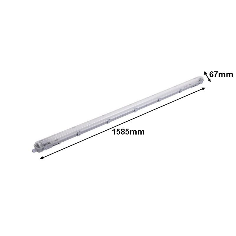Kit de Réglette LED étanche + 1 Tube Néon LED 150cm T8 22W - Pack de 12