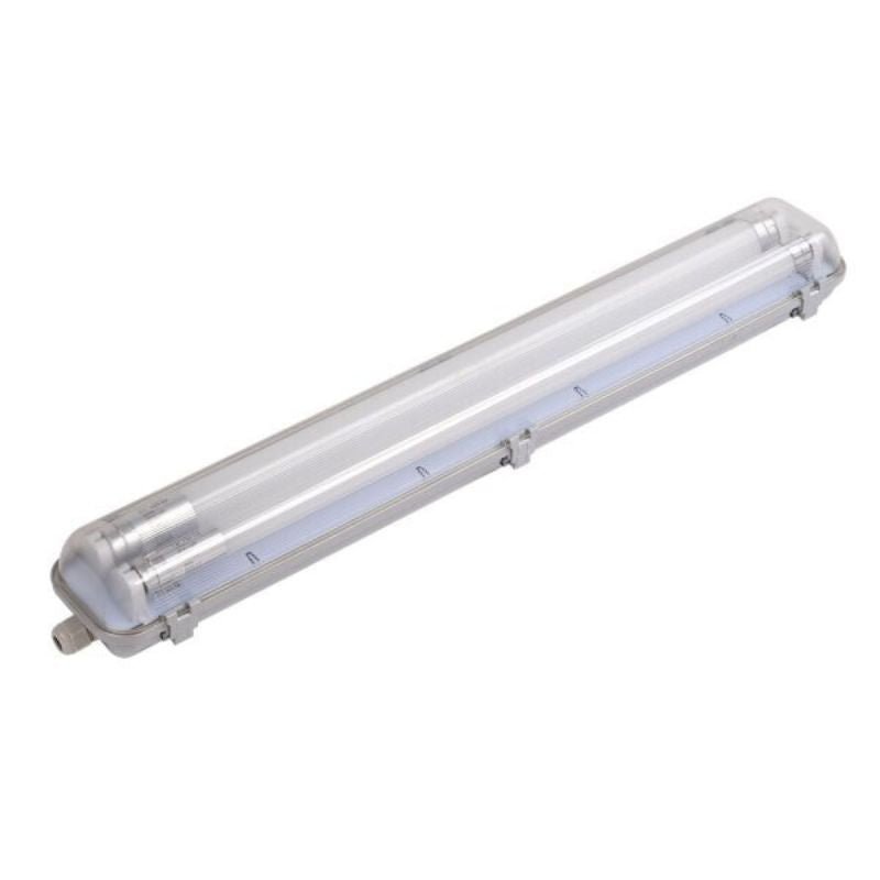 Kit de Réglette LED étanche Double IP65 + 2 Tubes T8 120cm 18W (Pack de 8)
