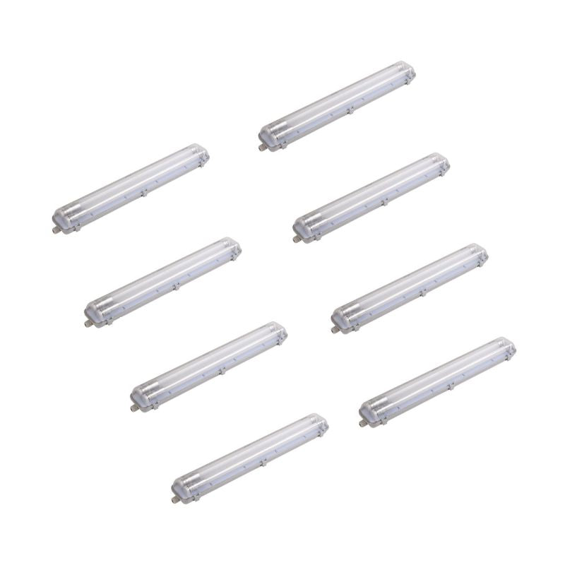 Kit de Réglette LED étanche Double IP65 + 2 Tubes T8 120cm 18W