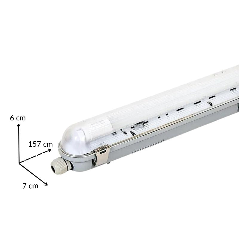 Kit de Réglette LED IP65 + Tube Néon LED 150cm T8 22W (Pack de 6)