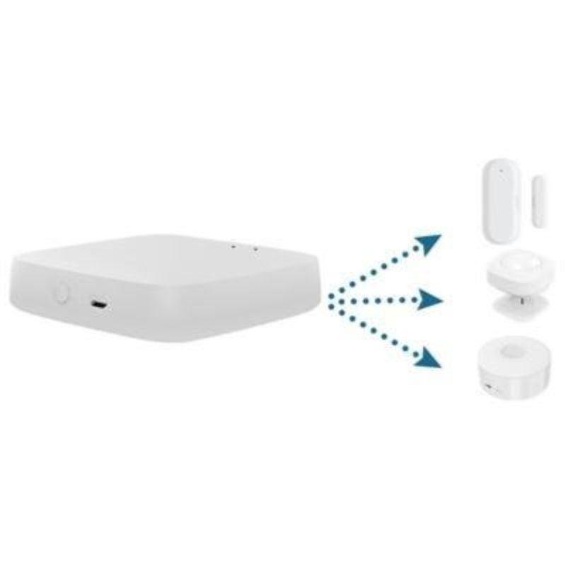 Kit de Têtes Thermostatiques Connectées Universelle avec Ecran LCD + Passerelle ZigBee (Kit 4 têtes + 1 passerelle)