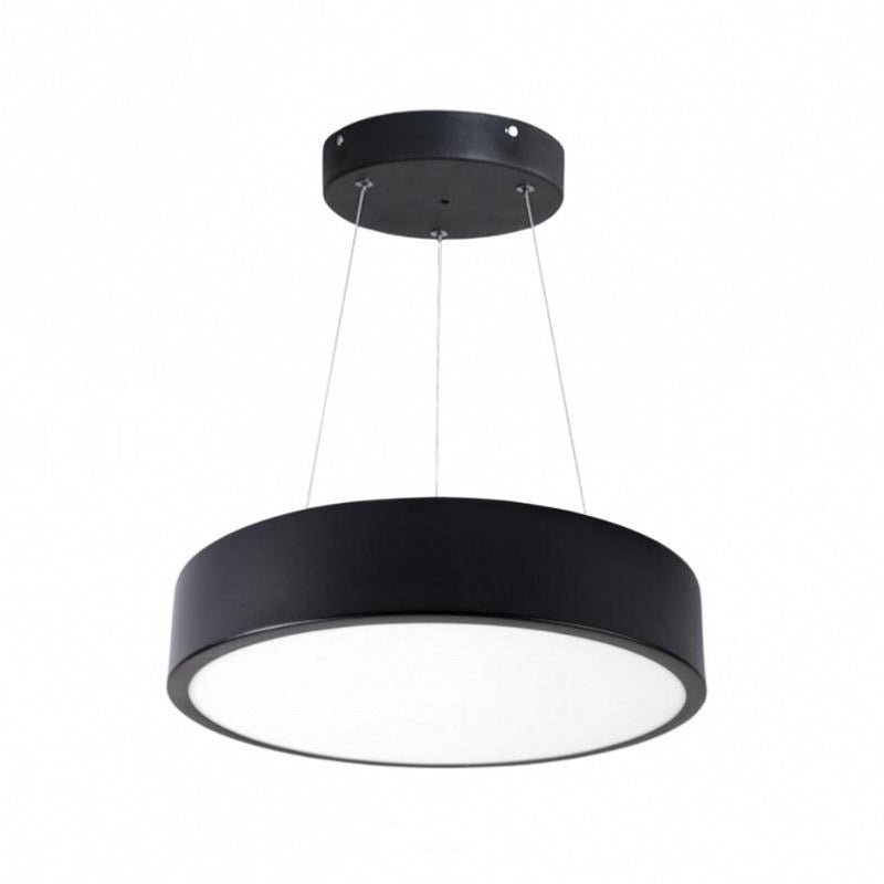 Kit Plafonnier LED 18W 25cm Noir avec Kit de Suspension