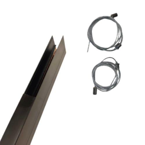 Kit Rail Magnétique en Saillie + Kit de Suspension (1 m)